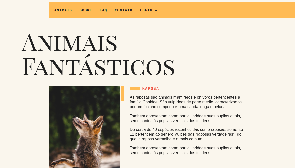 imagem do projeto animal blog