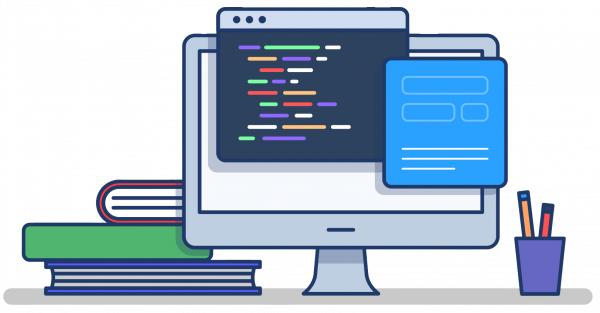 imagem de um computador com programas abertos